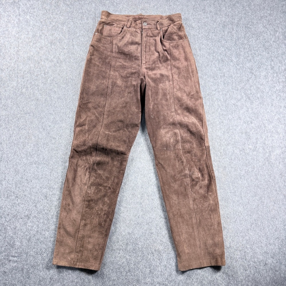 Vintage Boutique Europa Womens Pants 30x30 Genuine Leather Brown Straight Leg
